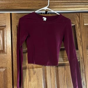 pretty wine colored cropped long sleeve